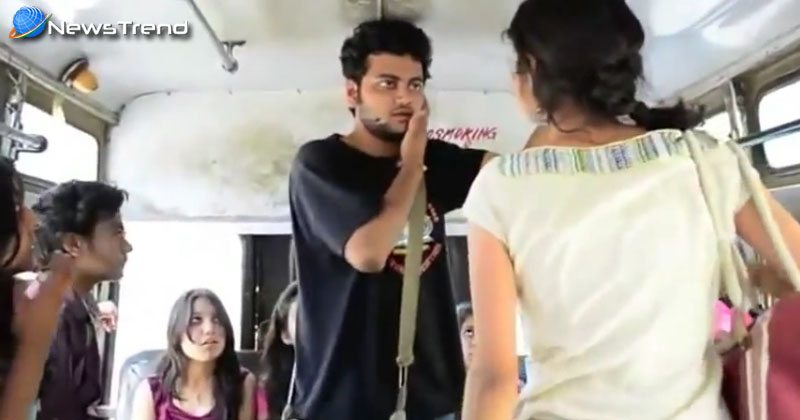 लड़की ने मारा लड़के को तमाचा