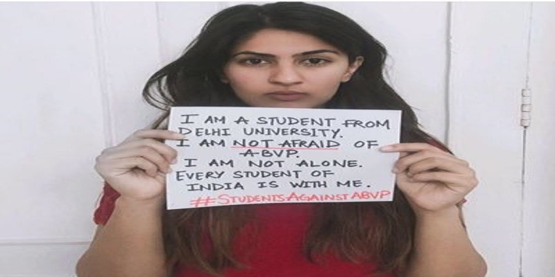 Gurmehar kaur connection with kejriwal