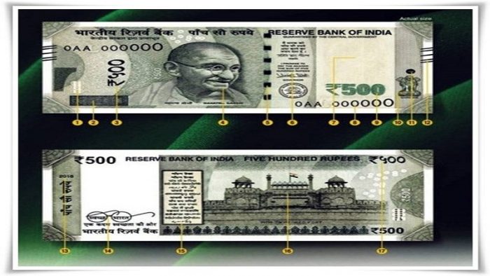 500 and 2000 fake notes