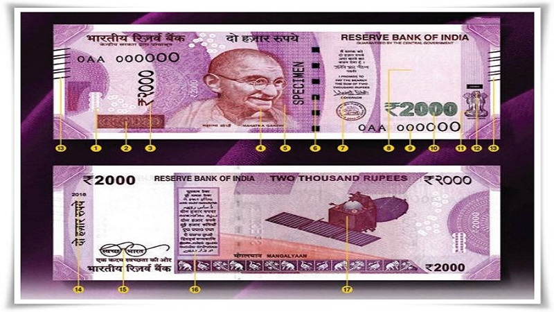 500 and 2000 fake notes