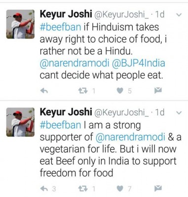 Keyur joshi tweets on beef
