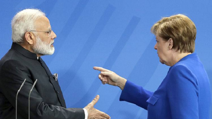 Merkel again ignores modi handshake