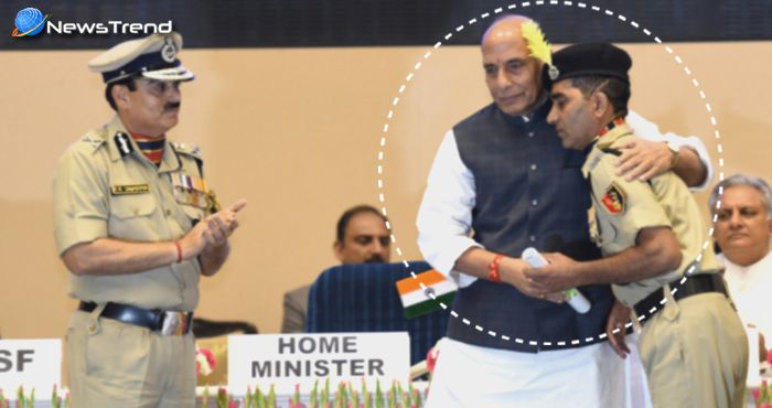 प्रोटोकॉल तोड़कर बीएसएफ जवान को गृहमंत्री राजनाथ सिंह ने लगाया गले, तालियों से गूँज उठा हॉल!