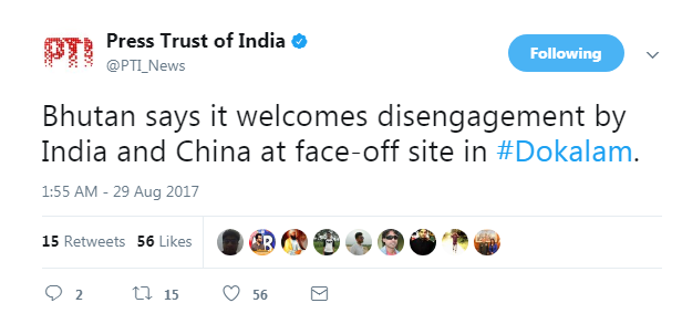 Bhutan reaction on doklam matter