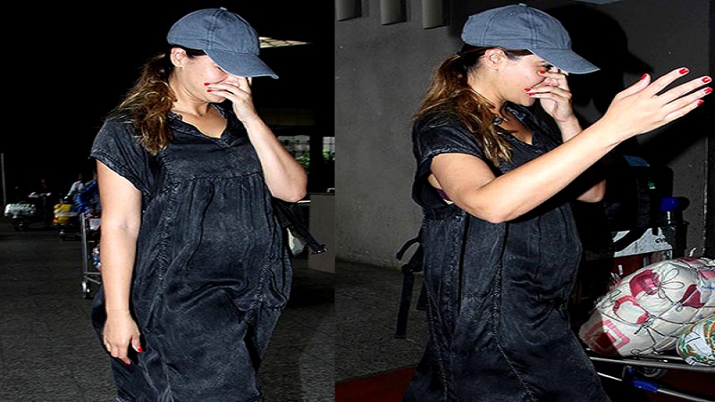 nargis fakhri looking pregnant spotted on airport