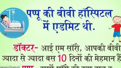 मजेदार जोक्स: पप्पू की बीवी हॉस्पिटल में एडमिट थी, डॉक्टर- आई एम सॉरी, आपकी बीवी बस 2 दिनों