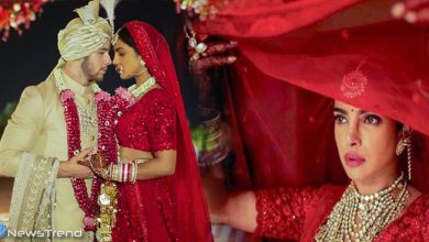 लाल जोड़े में सिर पर घूंघट रखकर मंडप पर पहुंची थी प्रियंका चोपड़ा
