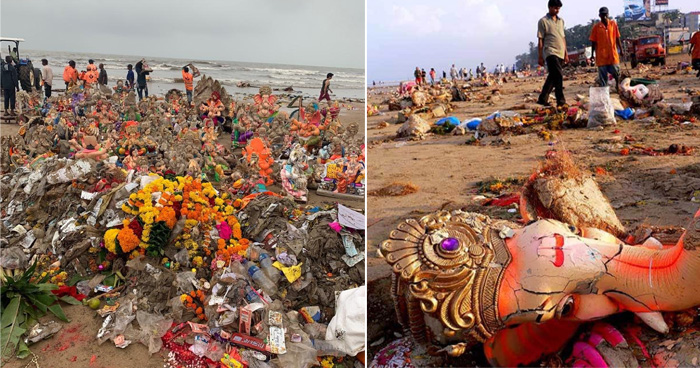 गणेश विसर्जन के बाद की तस्वीरें देख टूट जाएगा दिल, सोनाली बेंद्रे ने भी जताई चिंता, करे ये काम