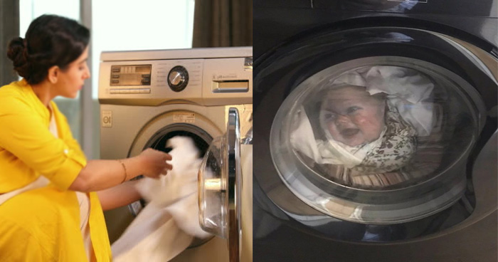 बीवी ने कपड़े धोने के लिए चलाई वाशिंग मशीन, नजारा देख पति हक्का बक्का रह गया