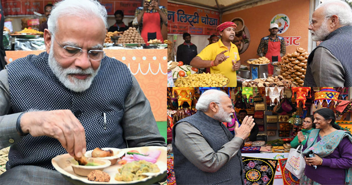 PHOTOS: अचानक ‘हुनर हाट’ पहुंचे PM मोदी, लिट्टी-चोखा और चाय का लिया आनंद, खुद किया पैसों का भुगतान