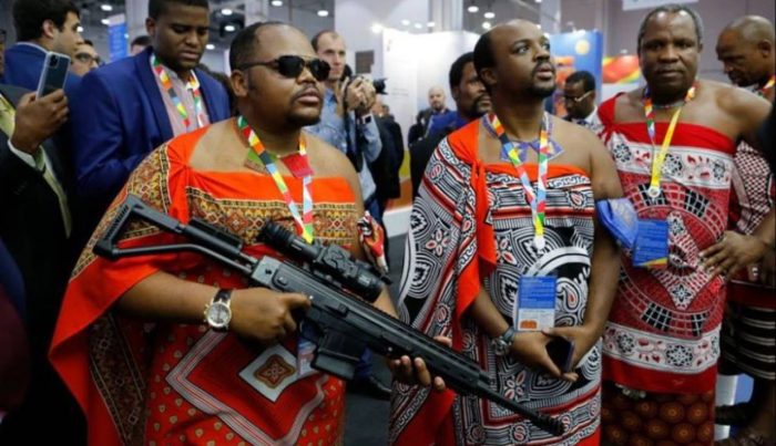 Swaziland King eSwatini with gun