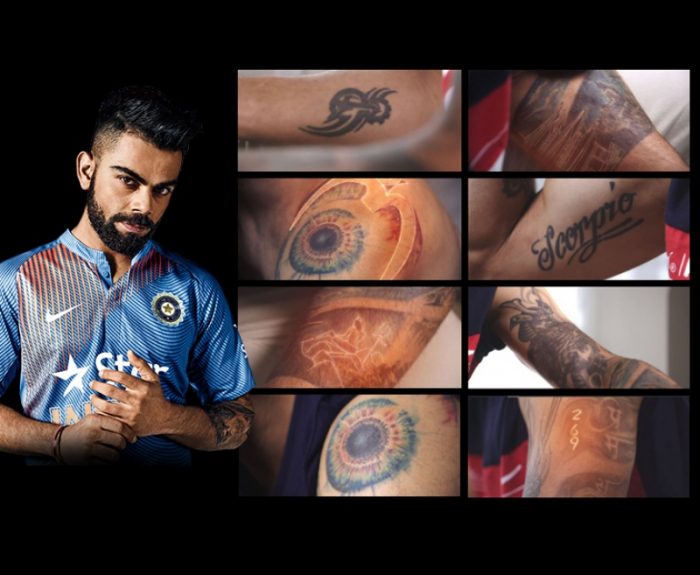 Virat Kohli tattoo in body