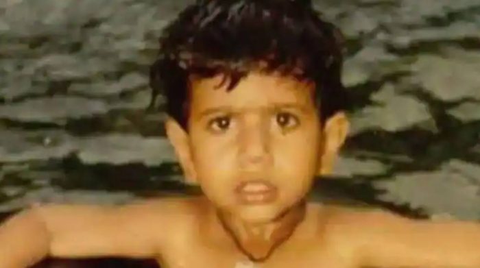 Yuzvendra Chahal taking bath in childhood