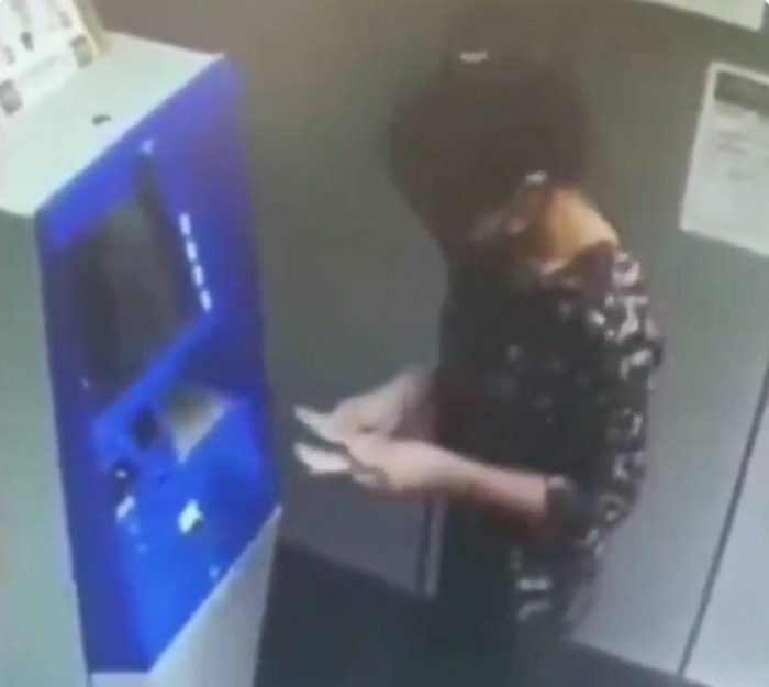 girl dance inside atm 