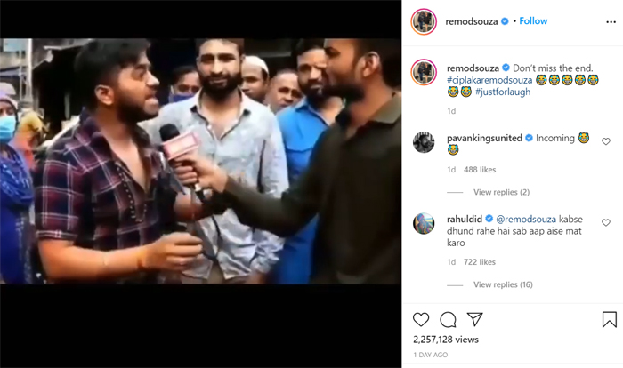 person-replaced-remo-dsouza-choreographer-himself-shared-funny-video-instead-of-remdesivir