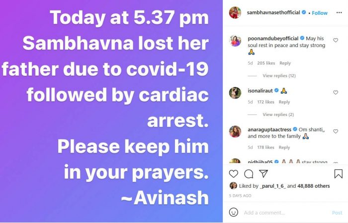  sambhavana seth father death