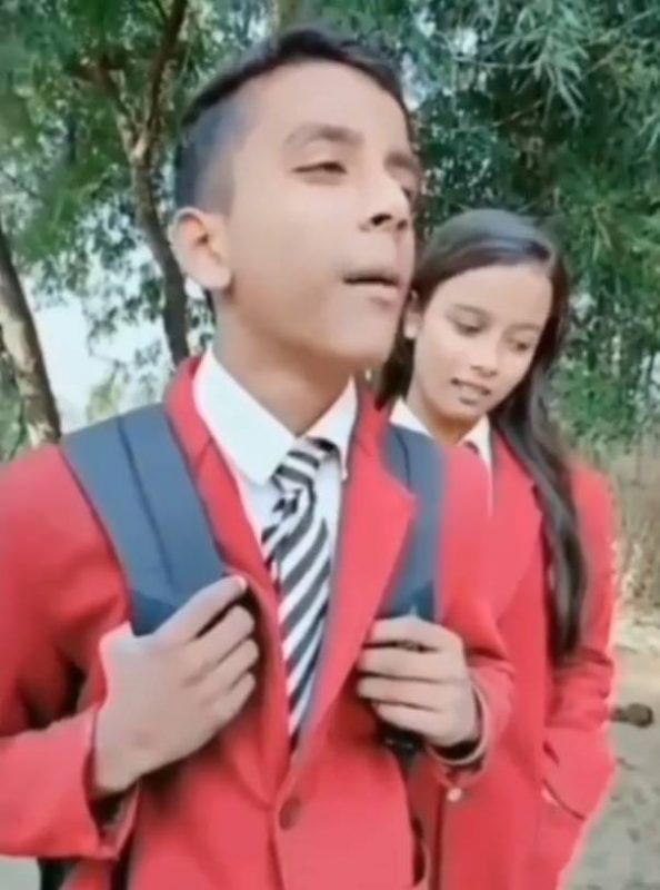 school boy singing