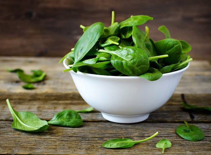 spinach in bowl