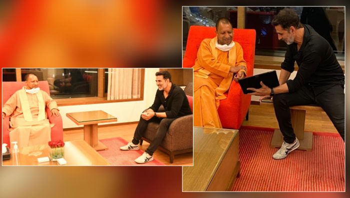 cm yogi adityanath with akshay