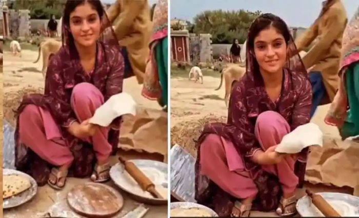 girl roti making