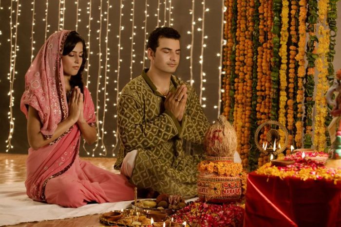 religious hindu couple