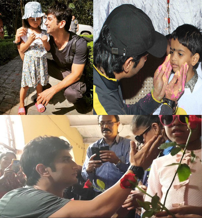 sushant with kids 