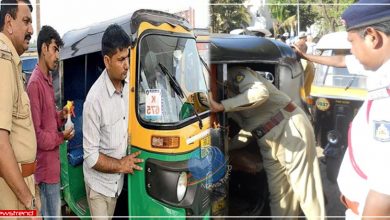 the auto driver had gone for defecation for not passing the police fined 2 thousand