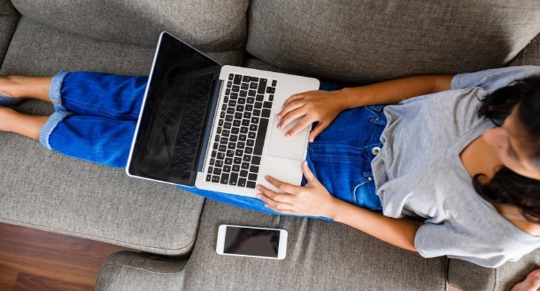 woman with laptop