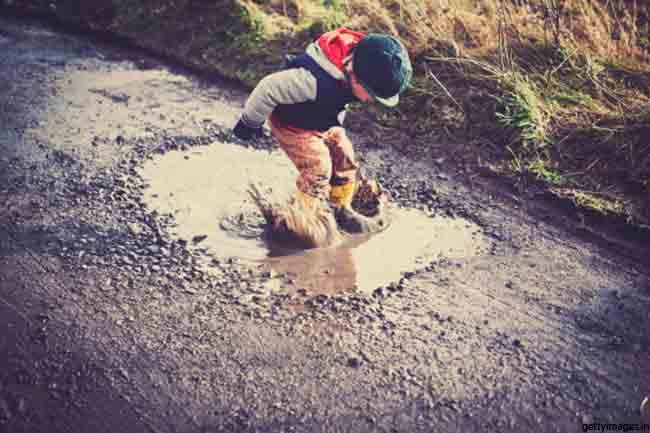 kids playing with soil