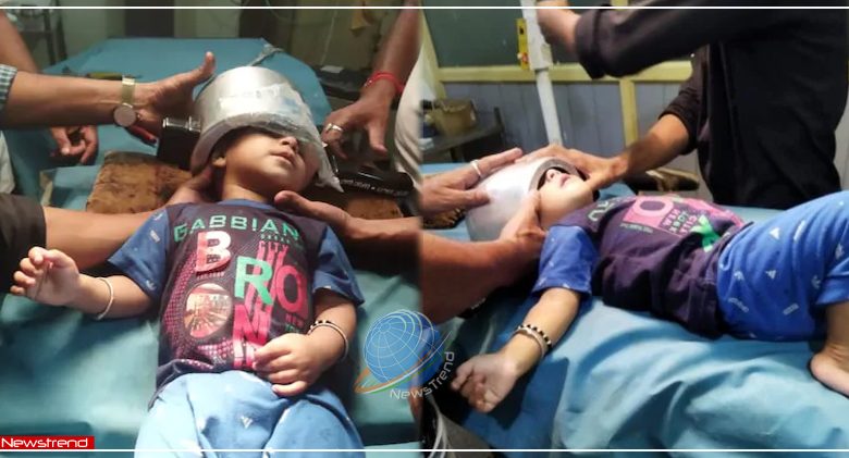 childs head stuck in pressure cooker