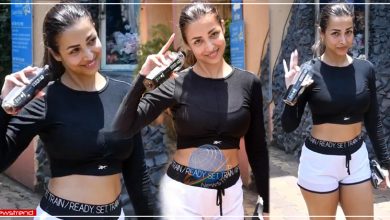 malaika arora black water in gym