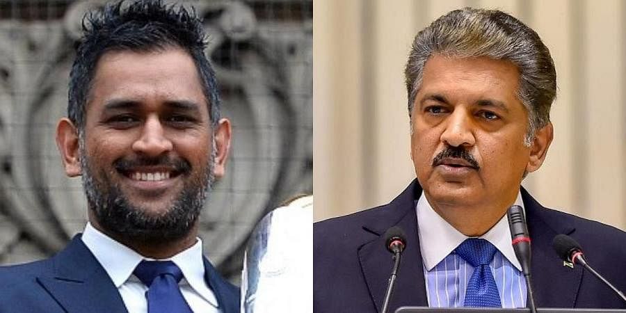 ms dhoni and Anand Mahindra