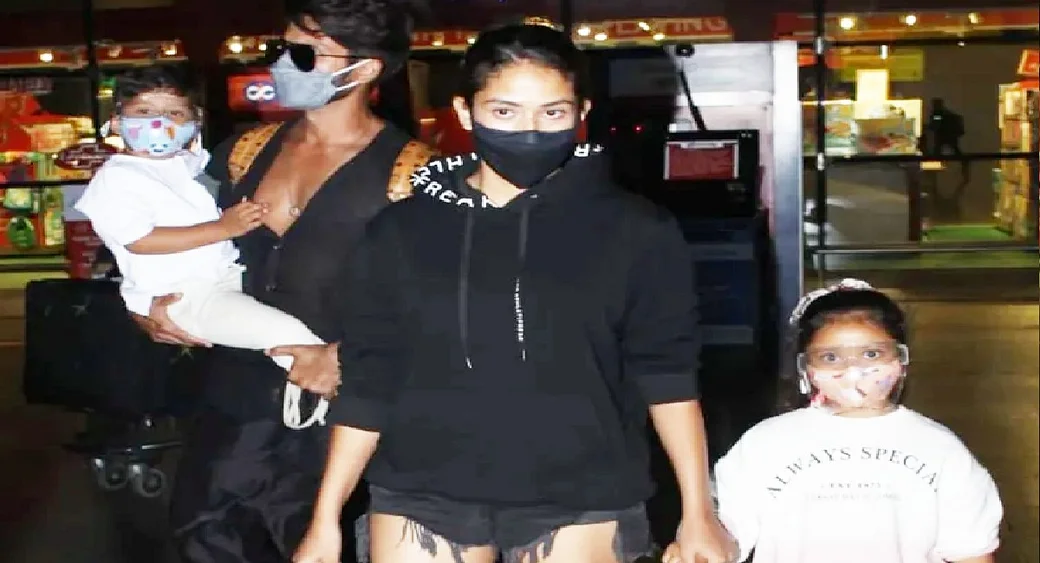 mira rajput at airport in shorts