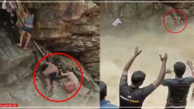 rescue-of-mother-son-from-tamil-nadu-waterfall