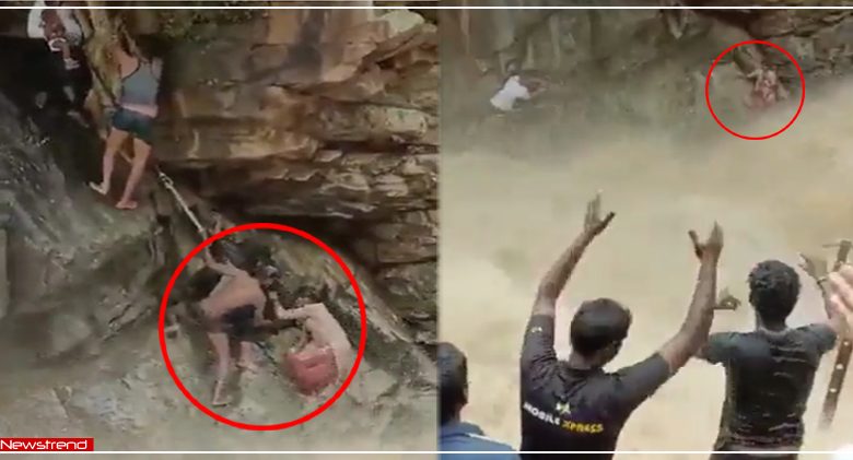 rescue-of-mother-son-from-tamil-nadu-waterfall