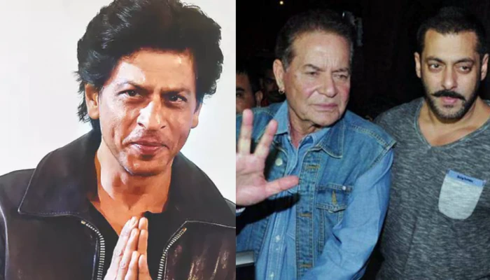 salman khan meet shahrukh khan with father salim khan