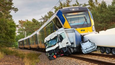 train hitting truck