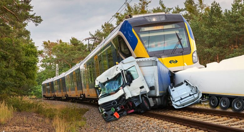 train hitting truck