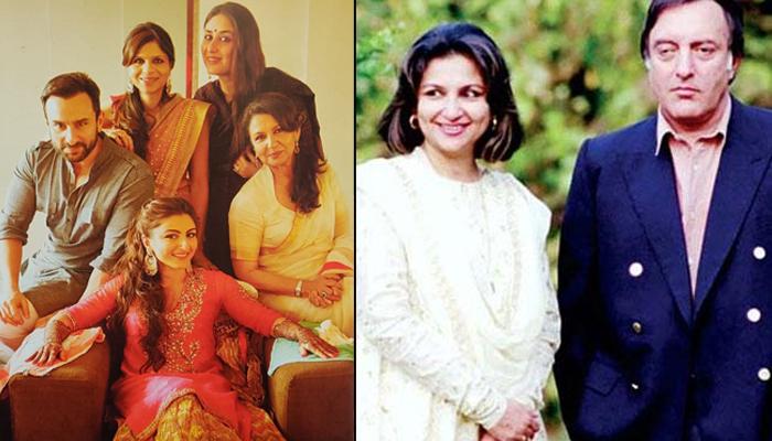 mansoor ali khan pataudi and sharmila tagore with soha saba and saif