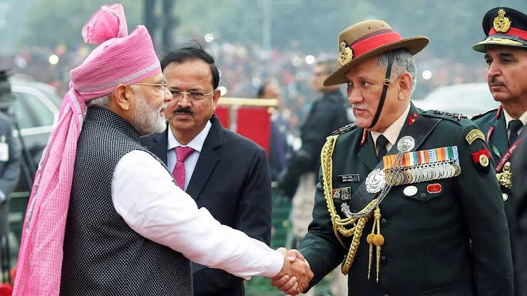 Bipin Rawat And Pm Modi