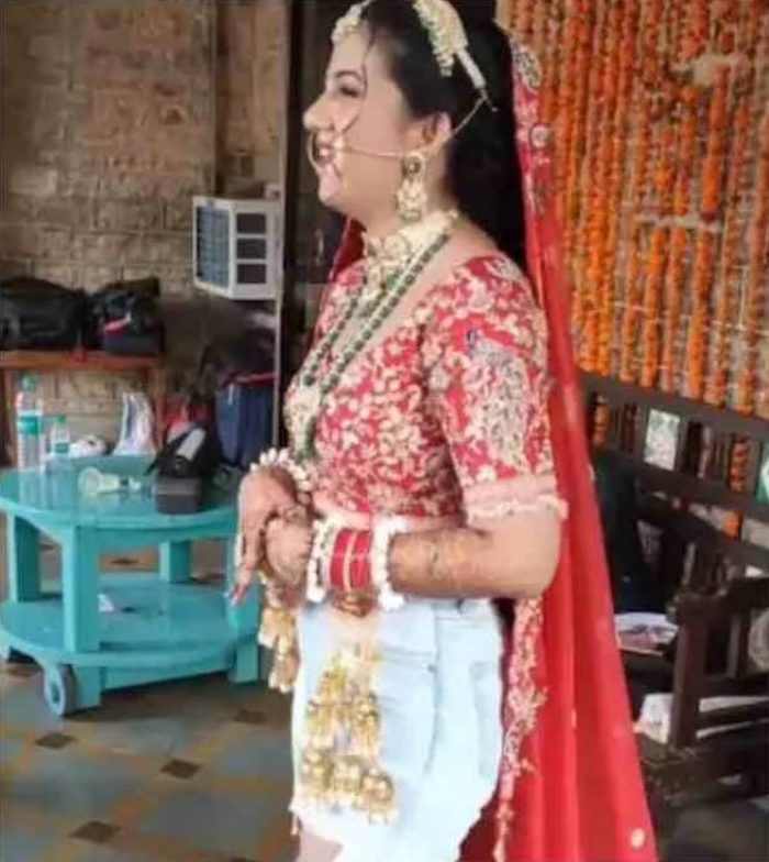 bride in jeans 