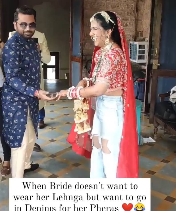 bride in jeans 