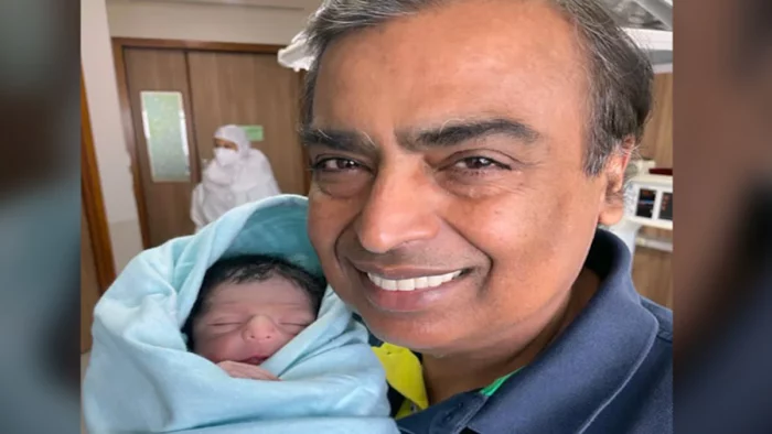 mukesh ambani with grandson prithvi ambani