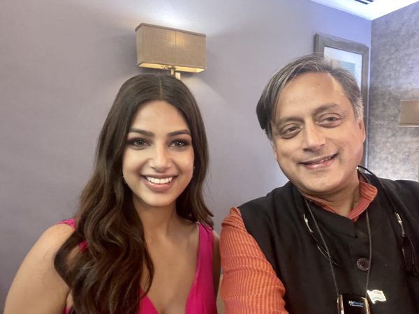 shashi tharoor with harnaaz kaur