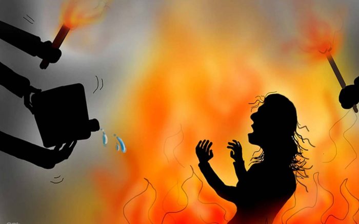 woman on fire