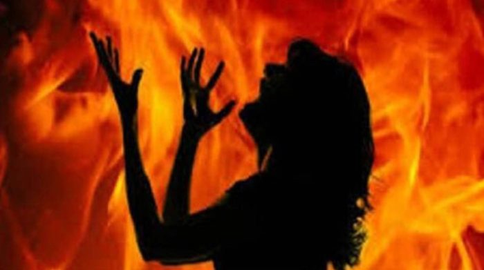 woman on fire