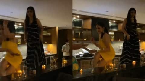 Mouni Roy kisses Suraj Nambiar
