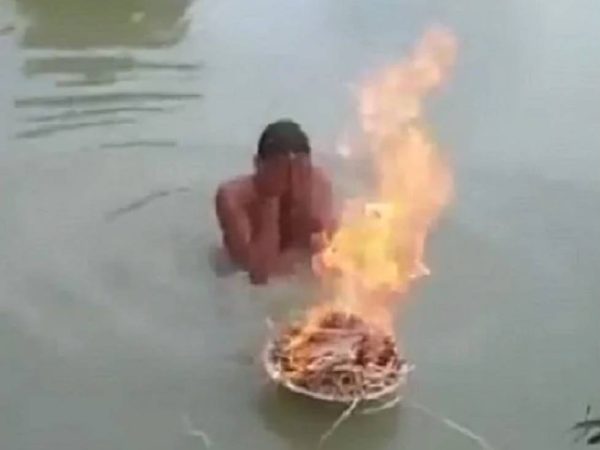 bath in river