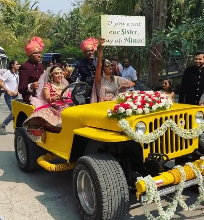 The bride made a splash, reached her own wedding in a jeep, the boys were stunned to see the style – Video
