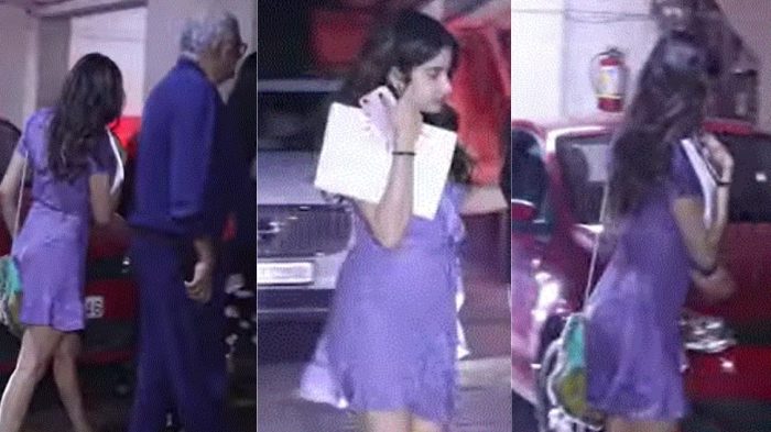 janhvi kapoor purple dress oops moment